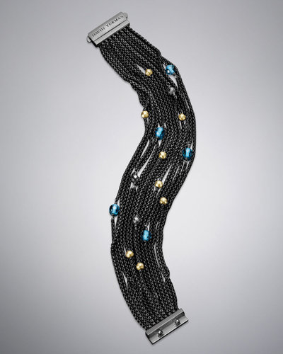David Yurman Multi-Row Chain Bracelet, Blue Topaz