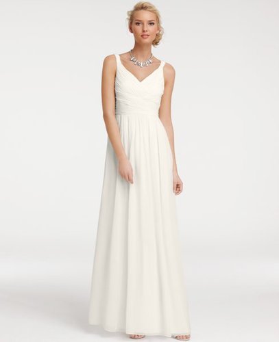 Silk Georgette V-Neck Gown