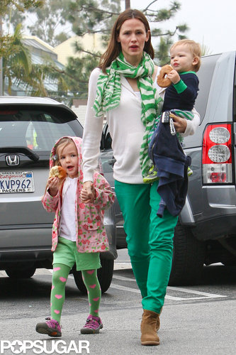 Jennifer Garner got in the St. Patrick's Day spirit this year when she got decked out in green with Seraphina and Samuel.
Jennifer Garner got in the St. Patrick's Day spirit this year when she got decked out in green with Seraphina and Samuel.