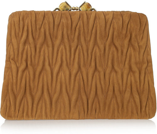 Miu Miu Mattelassé suede clutch