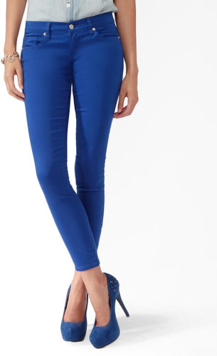 FOREVER 21 Zippered Denim Ankle Skinnies