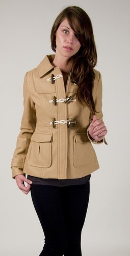 Tulle Short Jacket With Toggles In Khaki