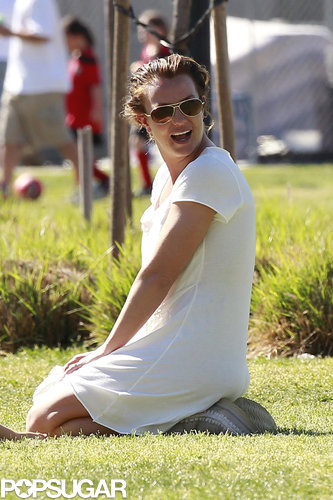 Britney Spears chatted with friends.
Britney Spears chatted with friends.