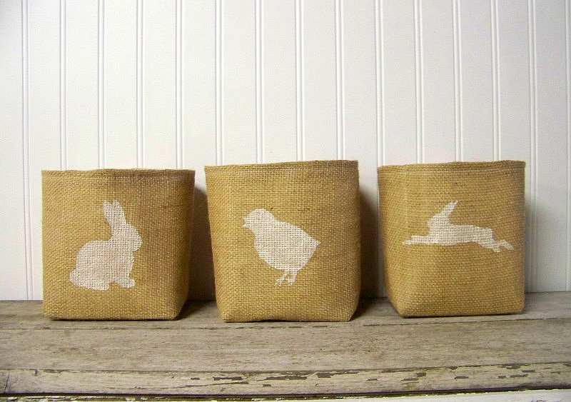 Burlap Easter Basket Burlap Easter Basket