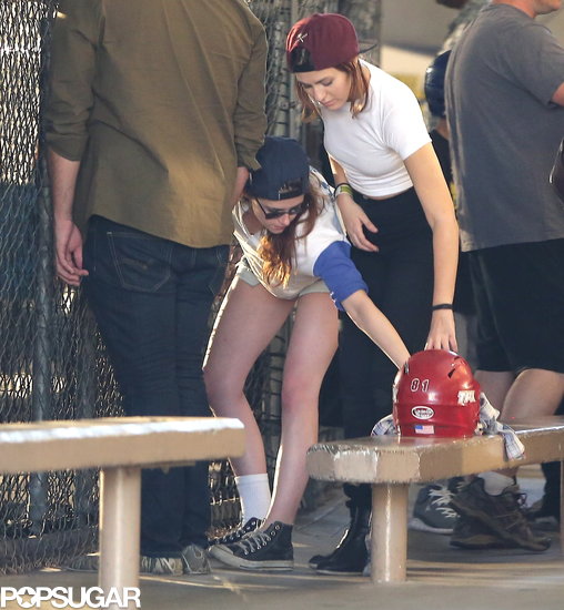 Kristen Stewart and Taylor Lautner hung out at the batting cages with friends.
Kristen Stewart and Taylor Lautner hung out at the batting cages with friends.