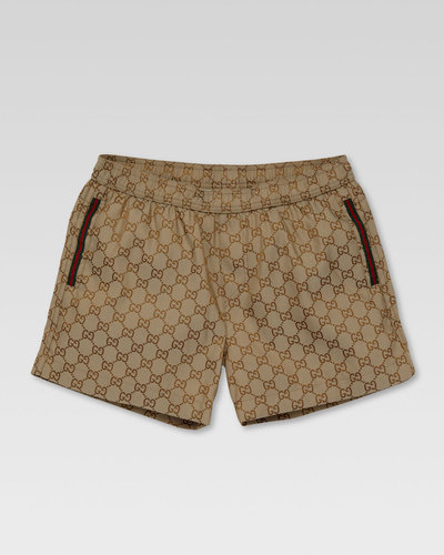 Gucci GG Swim Shorts, Beige/Ebony