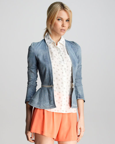 Rebecca Taylor Denim Peplum Jacket