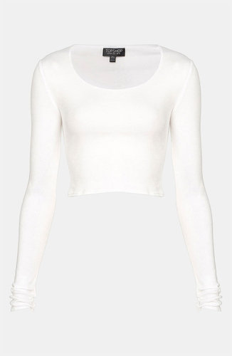Topshop Long Sleeve Crop Tee