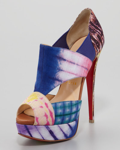 Christian Louboutin Pitou Cutout Printed Red Sole Bootie