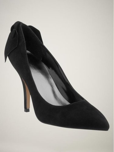 Suede bow pumps