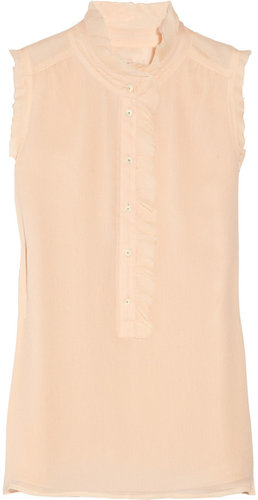 J.Crew Natasha ruffled silk-crepe blouse