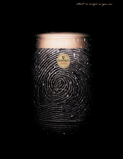 This fingerprint ad reads: "Stout as unique as you are."
This fingerprint ad reads: "Stout as unique as you are."