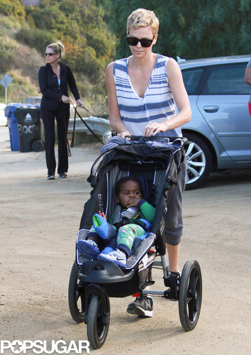 Charlize Theron Takes a Hollywood Hike With Jackson Charlize Theron Takes a Hollywood Hike With Jackson
