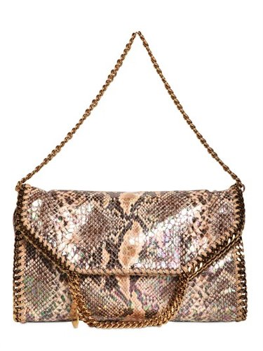 Three Chain Faux Python Falabella Bag