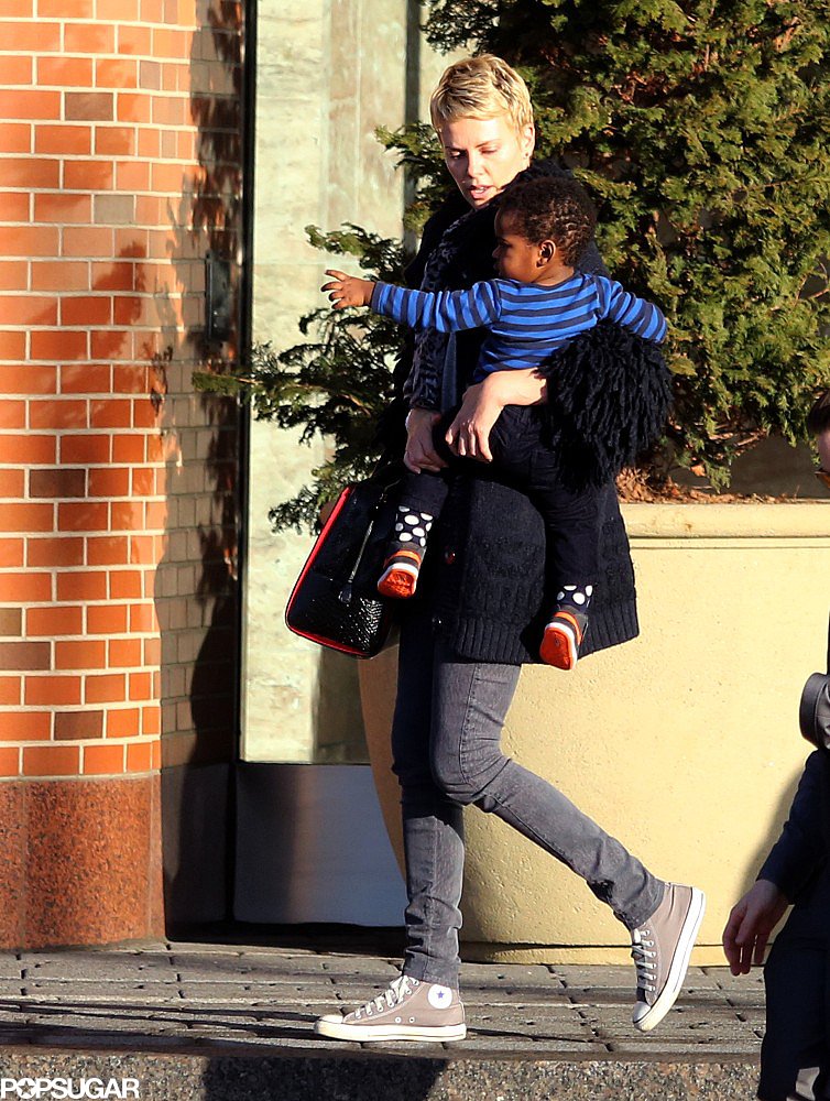 Charlize Theron stepped out with her son, Jackson, in Boston.
Charlize Theron stepped out with her son, Jackson, in Boston.