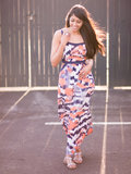 Printed Cut Out Maxi Dress