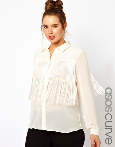 ASOS CURVE Blouse With Fringing