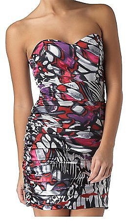 Pop Art Abstract Satin Dress