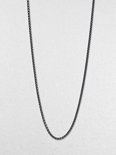 David Yurman Long Blackened Sterling Silver Chain Necklace