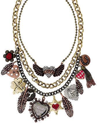 Betsey Johnson 'Lady Luck' Multi Row Charm Necklace