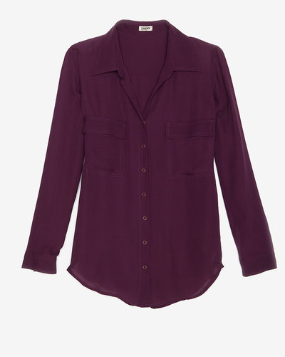 L'agence Oversize Silk Snap Button Blouse