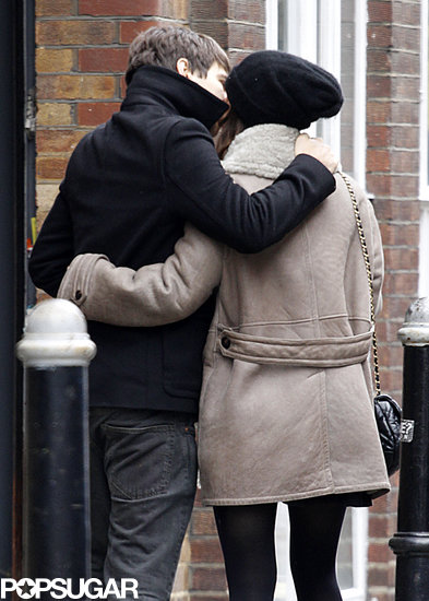 Keira Knightley planted a kiss on fiancé James Righton.
Keira Knightley planted a kiss on fiancé James Righton.