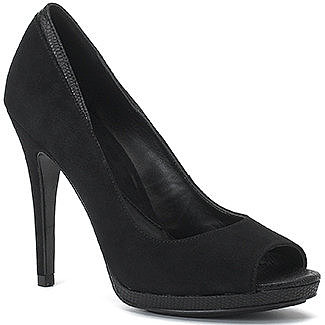 Diane von Furstenberg - Salem - Black Suede Open Toe Pump