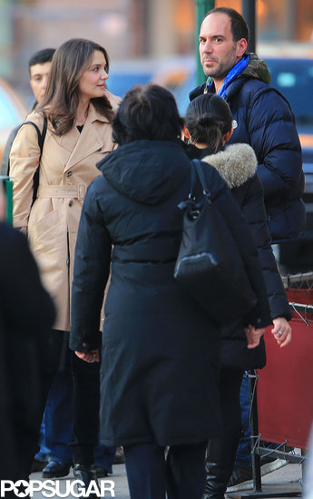 Katie Holmes Lunches With a Mystery Man in NYC Katie Holmes Lunches With a Mystery Man in NYC