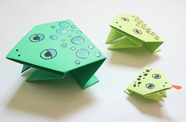Simple Origami Jumping Frogs Simple Origami Jumping Frogs