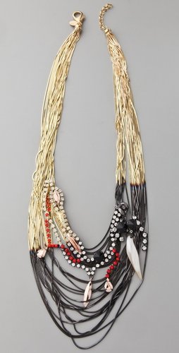 Iosselliani Shaded Fringe Multi Chain Necklace