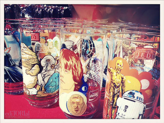 We used vintage Star Wars cups . . .
We used vintage Star Wars cups . . .