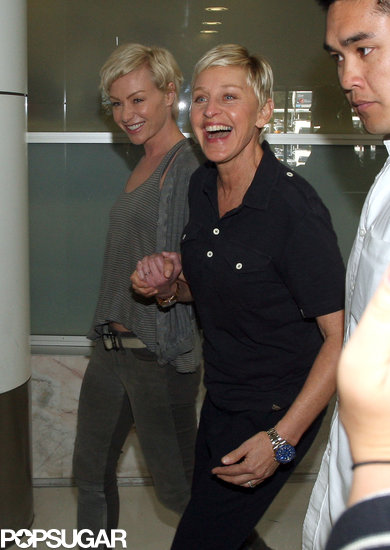 Ellen DeGeneres and Portia de Rossi arrived in Sydney yesterday.
Ellen DeGeneres and Portia de Rossi arrived in Sydney yesterday.