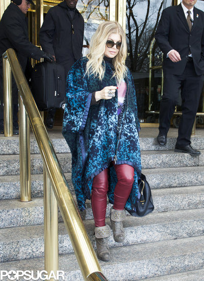 Fergie left a building in NYC.
Fergie left a building in NYC.