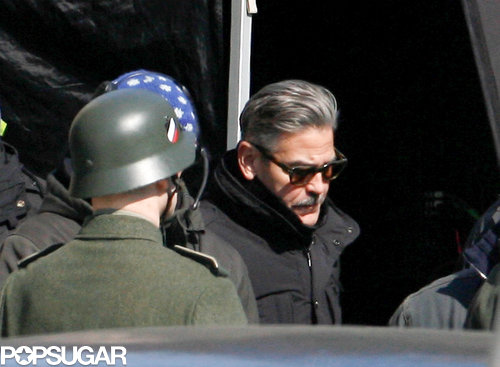 George Clooney and Matt Damon Share a Laugh on Set George Clooney and Matt Damon Share a Laugh on Set