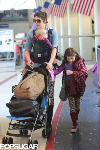 Maggie Gyllenhaal Lands in LA With Her Daughters and a New Pixie Cut Maggie Gyllenhaal Lands in LA With Her Daughters and a New Pixie Cut