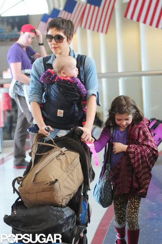 Maggie Gyllenhaal Lands in LA With Her Daughters and a New Pixie Cut Maggie Gyllenhaal Lands in LA With Her Daughters and a New Pixie Cut