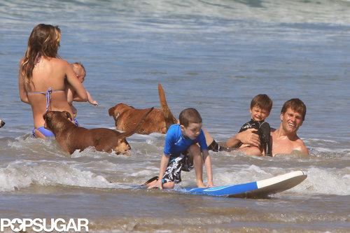 Gisele Bündchen and Tom Brady played in the water with Jack, Ben, and Vivian.
Gisele Bündchen and Tom Brady played in the water with Jack, Ben, and Vivian.