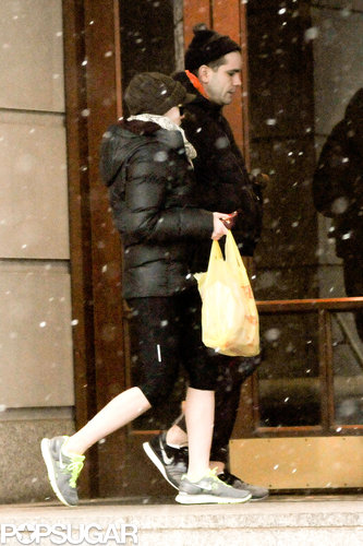 Scarlett Johansson Takes a Snowy City Stroll With Romain Scarlett Johansson Takes a Snowy City Stroll With Romain