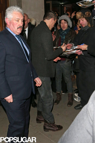 Channing Tatum signed autographs outside the event in London on Tuesday.
Channing Tatum signed autographs outside the event in London on Tuesday.
