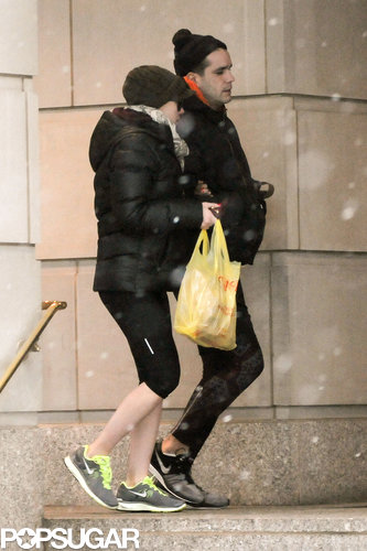 Scarlett Johansson linked arms with Romain Dauriac in NYC.
Scarlett Johansson linked arms with Romain Dauriac in NYC.