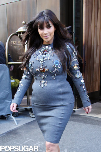 Kim Kardashian Adds Sparkle to Her Latest Maternity Look Kim Kardashian Adds Sparkle to Her Latest Maternity Look