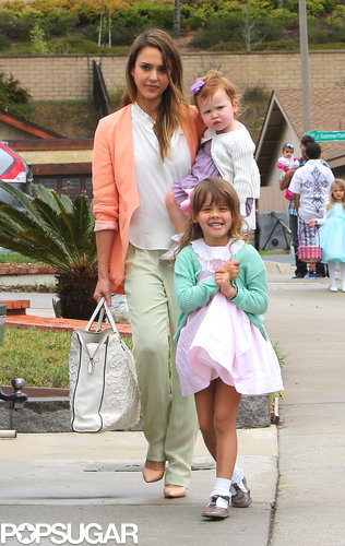 Jessica Alba took her daughters, Honor and Haven, to her mother's house for Easter dinner in Santa Barbara on Sunday.
Jessica Alba took her daughters, Honor and Haven, to her mother's house for Easter dinner in Santa Barbara on Sunday.