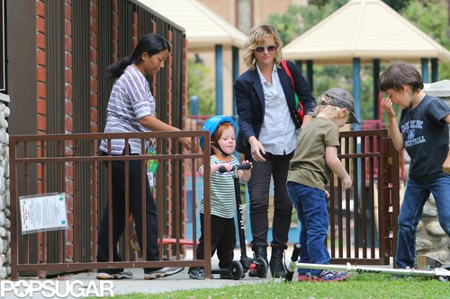 Amy Poehler played with her sons, Abel and Archibald, at a park in LA on Sunday.
Amy Poehler played with her sons, Abel and Archibald, at a park in LA on Sunday.