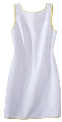 labworks Petites Sleeveless Neoprene Shift Dress - White/Lime