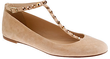 Collection rhinestone T-strap ballet flats