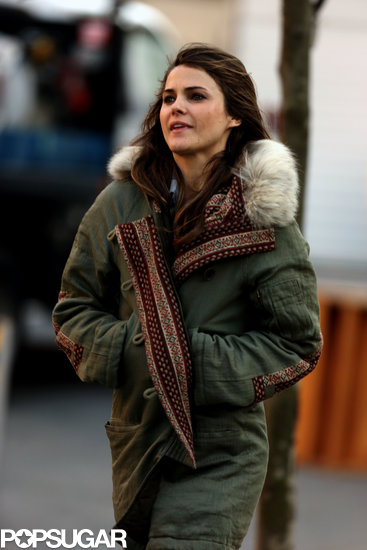 Keri Russell sported a heavy coat on the set of The Americans.
Keri Russell sported a heavy coat on the set of The Americans.