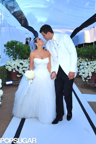 Kim Kardashian and Kris Humphries started their 72-day marriage with an LA ceremony that took place in August 2011.
Kim Kardashian and Kris Humphries started their 72-day marriage with an LA ceremony that took place in August 2011.