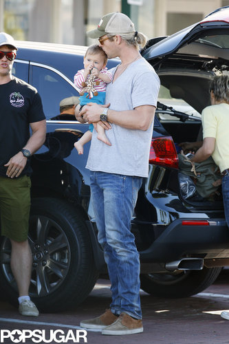 Chris Hemsworth kissed his daughter, India, on the head.
Chris Hemsworth kissed his daughter, India, on the head.