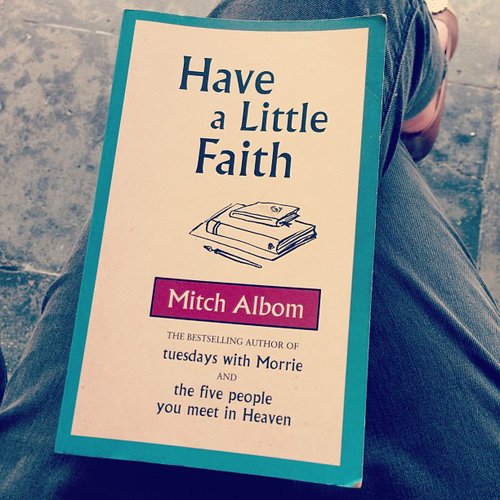 Cheezzyeung picked up an oldie but goodie to read again — Mitch Albom's Have a Little Faith.
Cheezzyeung picked up an oldie but goodie to read again — Mitch Albom's Have a Little Faith.