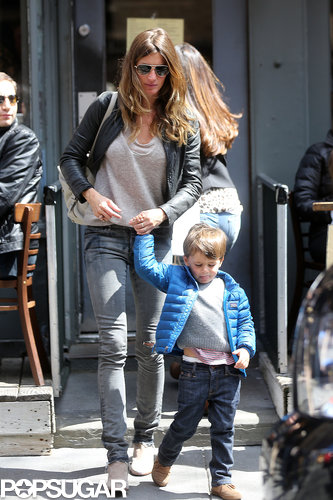 Gisele Bündchen held hands with her son Benjamin Brady in NYC.
Gisele Bündchen held hands with her son Benjamin Brady in NYC.